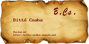 Bittó Csaba névjegykártya
